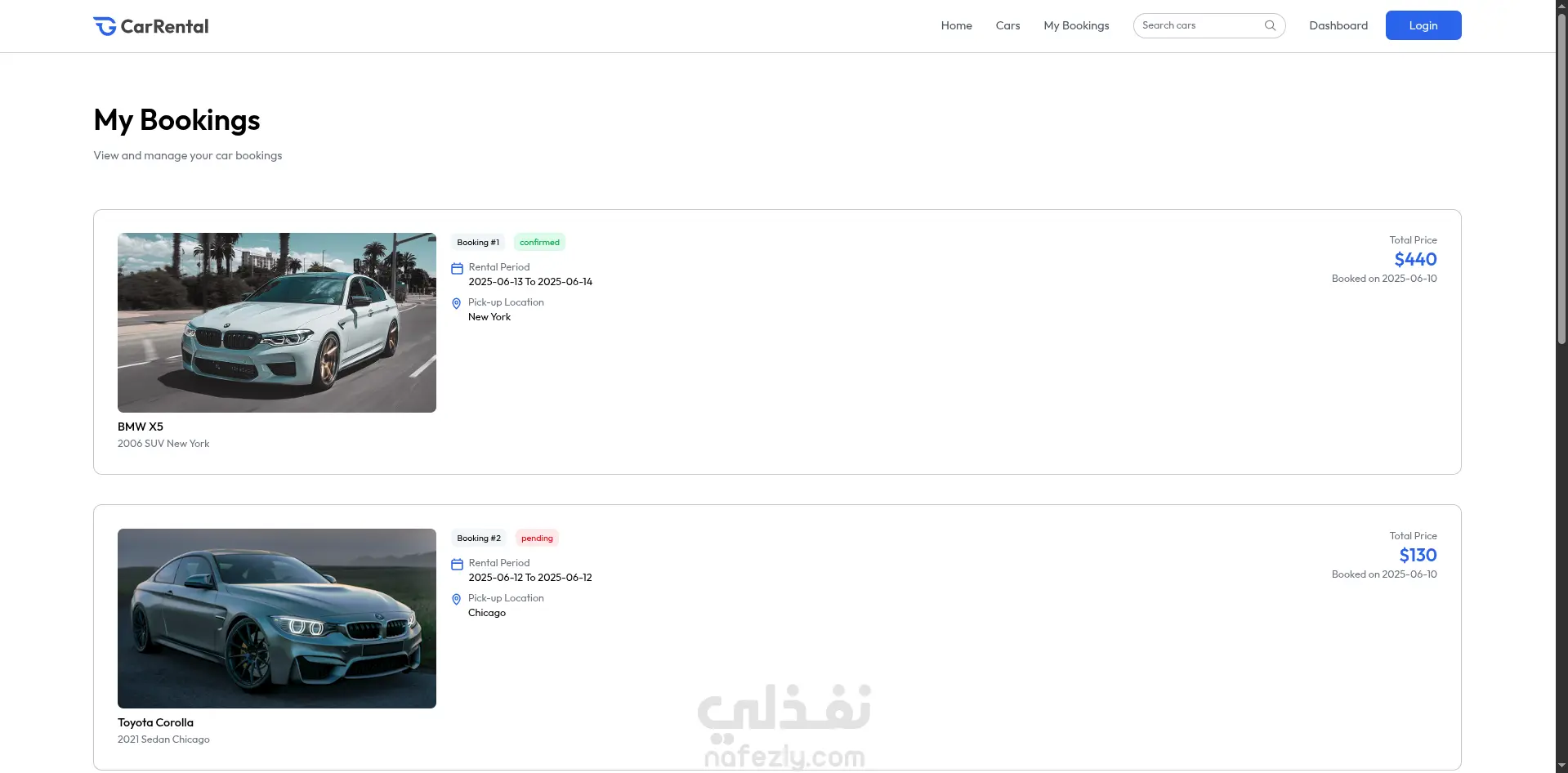 Car Rental | موقع تأجير سيارات Full Stack مع Dashboard مخصص