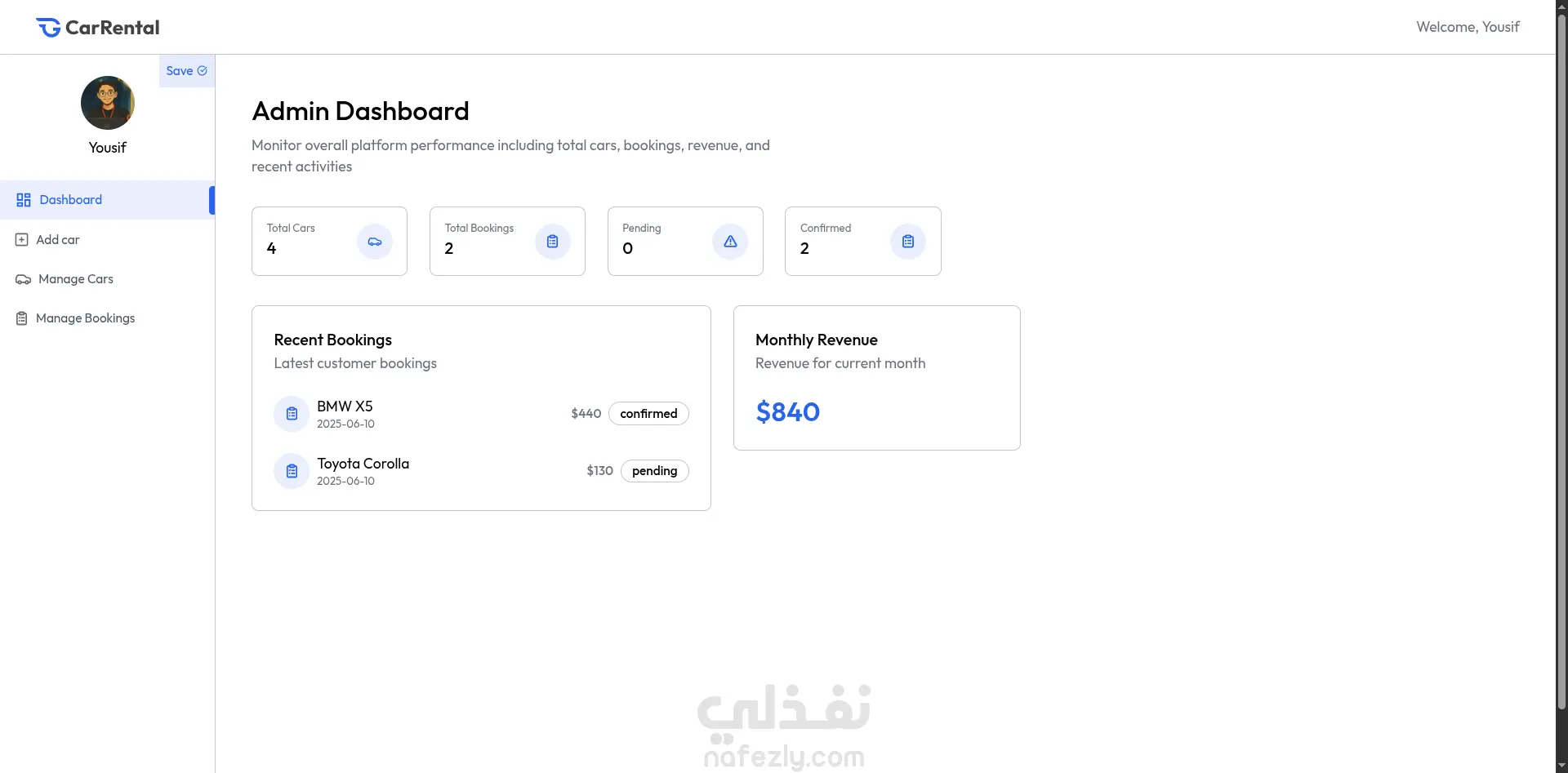 Car Rental | موقع تأجير سيارات Full Stack مع Dashboard مخصص