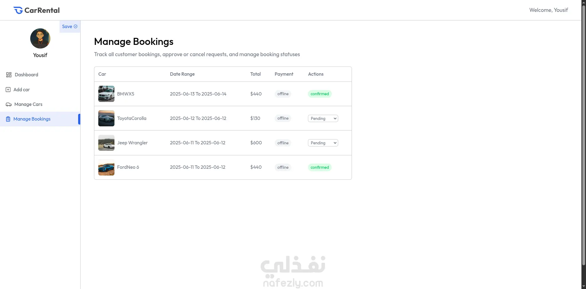 Car Rental | موقع تأجير سيارات Full Stack مع Dashboard مخصص