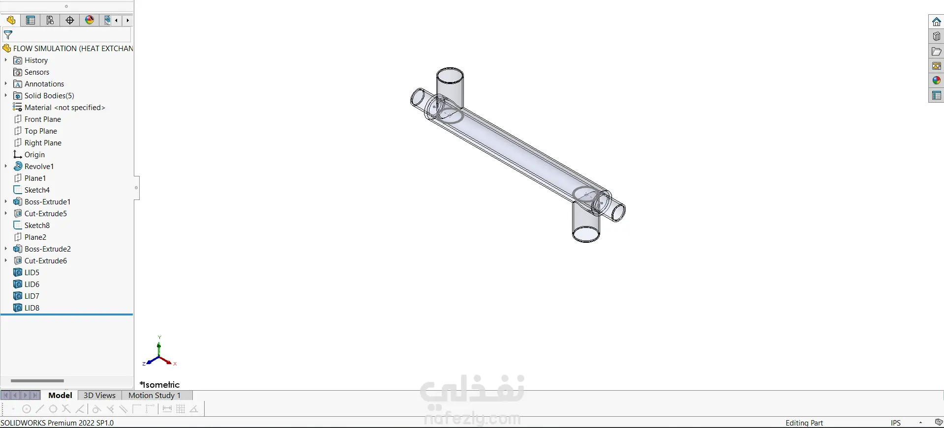تحليل تدفق حراري لمحاكاة التبريد داخل قناة مغلقة