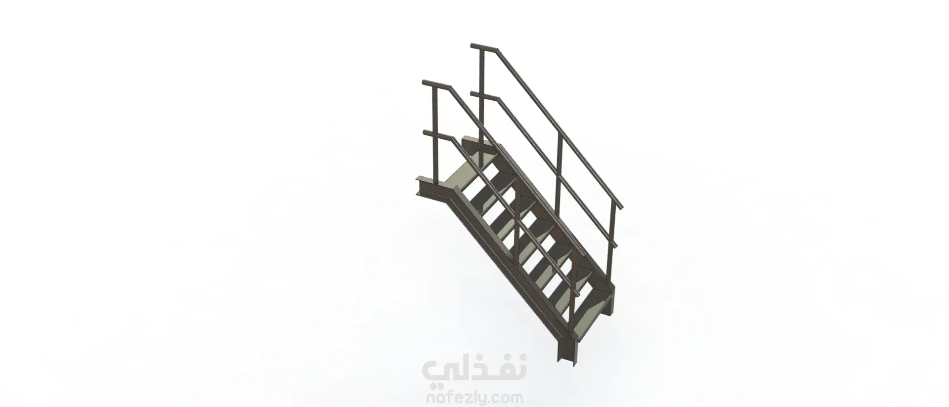 تصميم وتنفيذ سُلّم معدني صناعي بمواصفات خاصة solidworks weldments