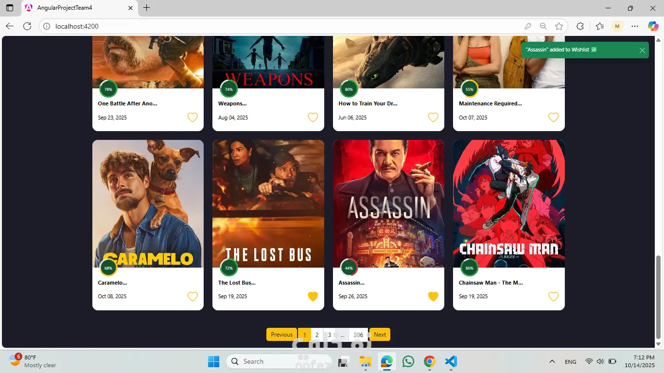 تطبيق ويب لعرض الأفلام (Movie App)