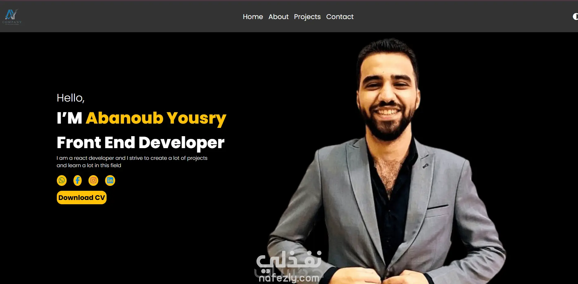 تصميم صفحة تعريف شخصية إلكترونية Portfolio