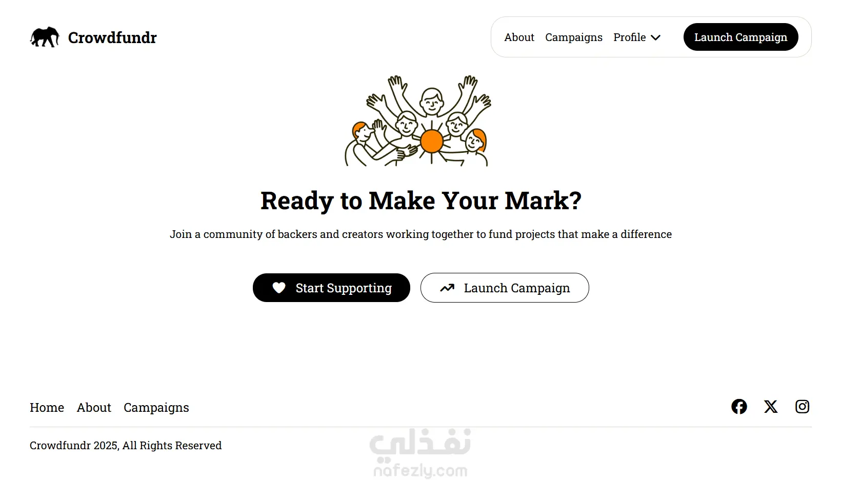 منصة تمويل جماعي متكاملة باستخدام HTML, SASS, JS