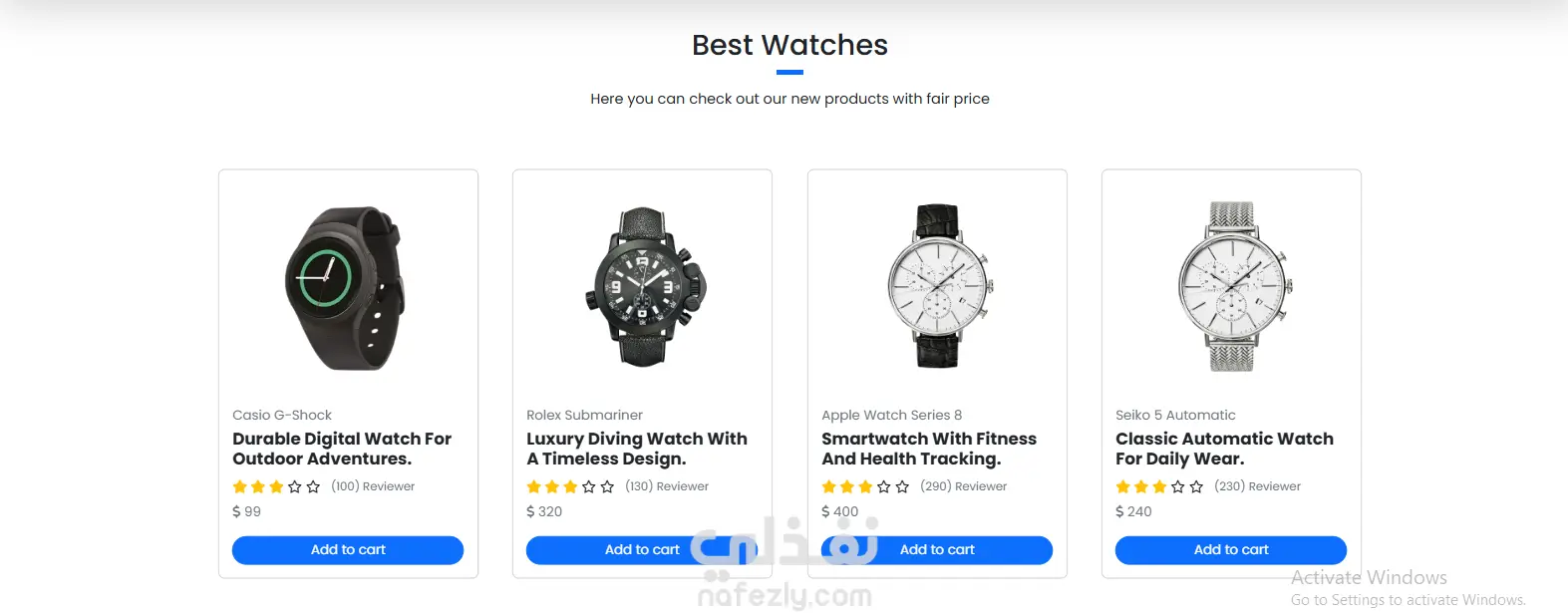المشروع عبارة عن متجر إلكتروني مصغر (Mini E-Commerce Store) تم بناؤه باستخدام  html ,CSS , bootstrap , JavaScript