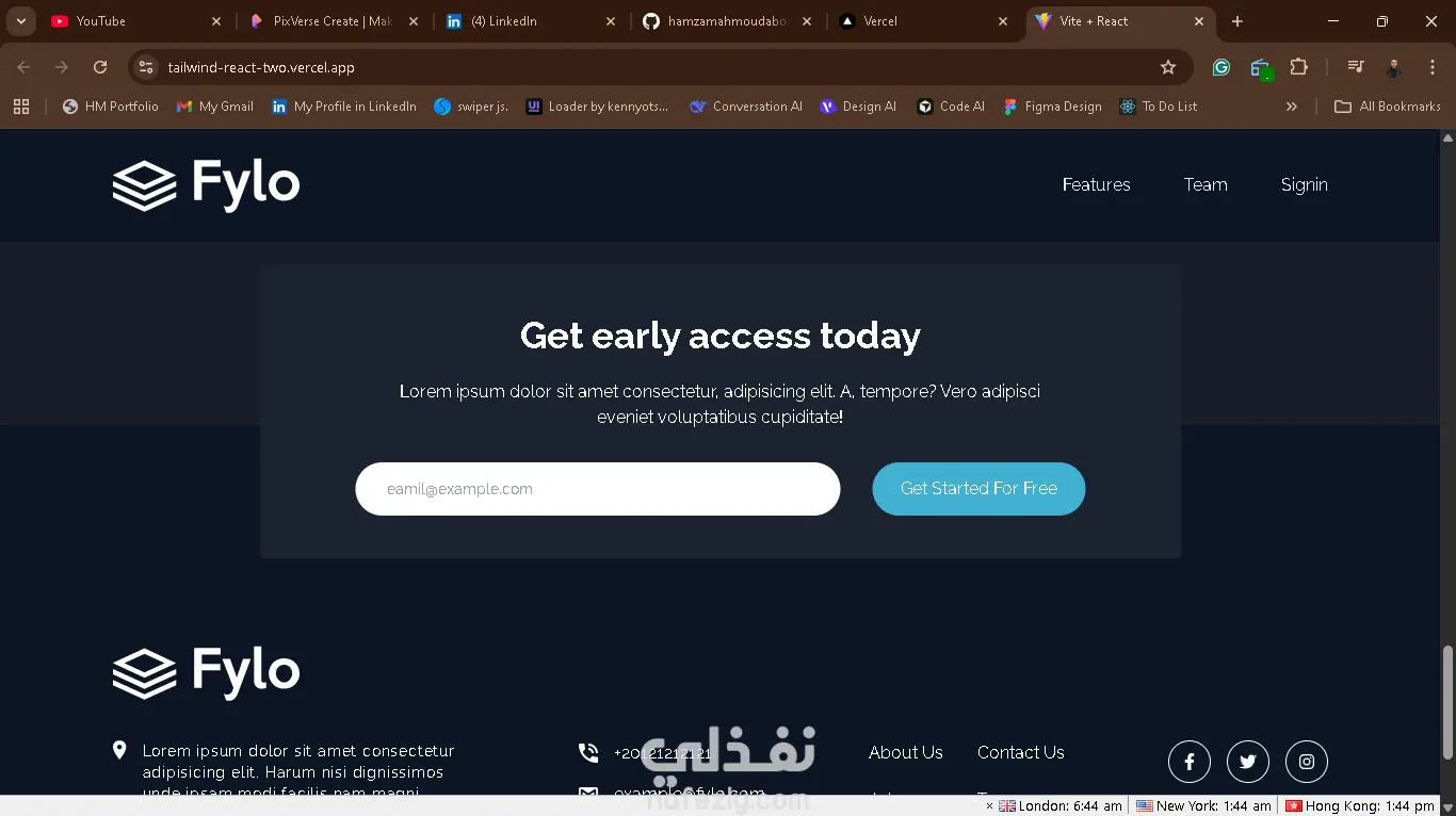 Tailwind + React Landing Page