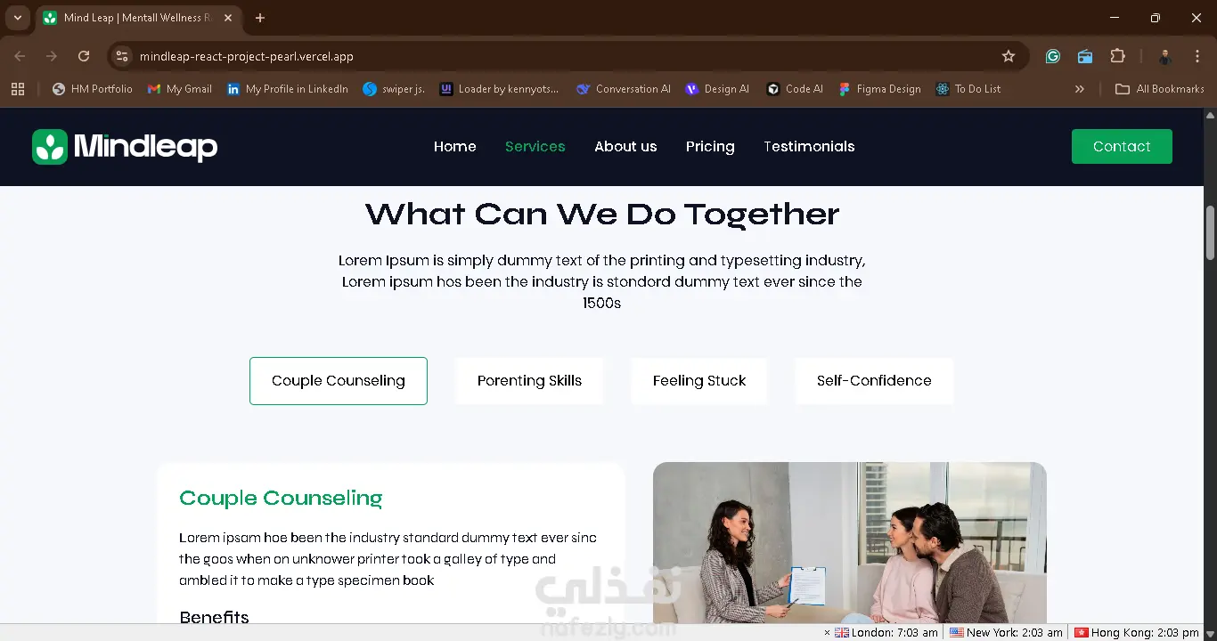 MindLeap – تطبيق React تفاعلي بتصميم حديث