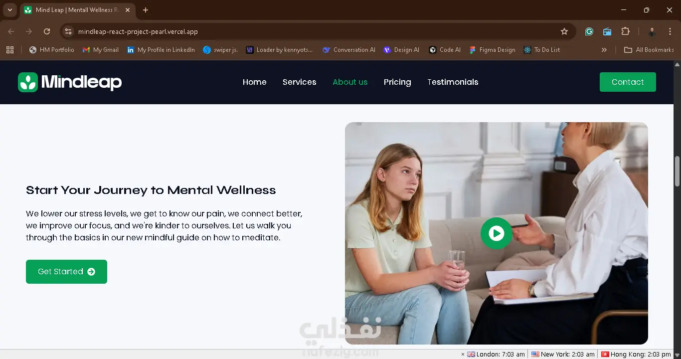 MindLeap – تطبيق React تفاعلي بتصميم حديث