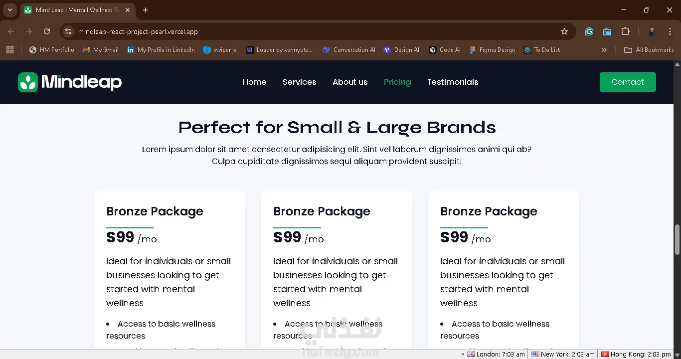 MindLeap – تطبيق React تفاعلي بتصميم حديث