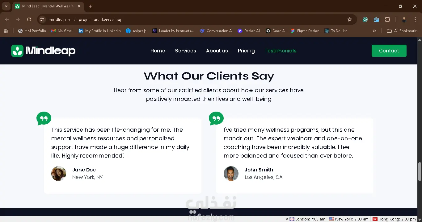 MindLeap – تطبيق React تفاعلي بتصميم حديث