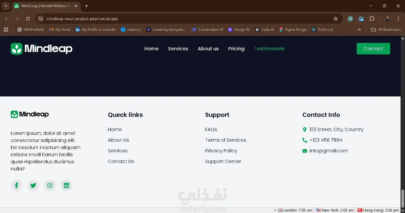 MindLeap – تطبيق React تفاعلي بتصميم حديث