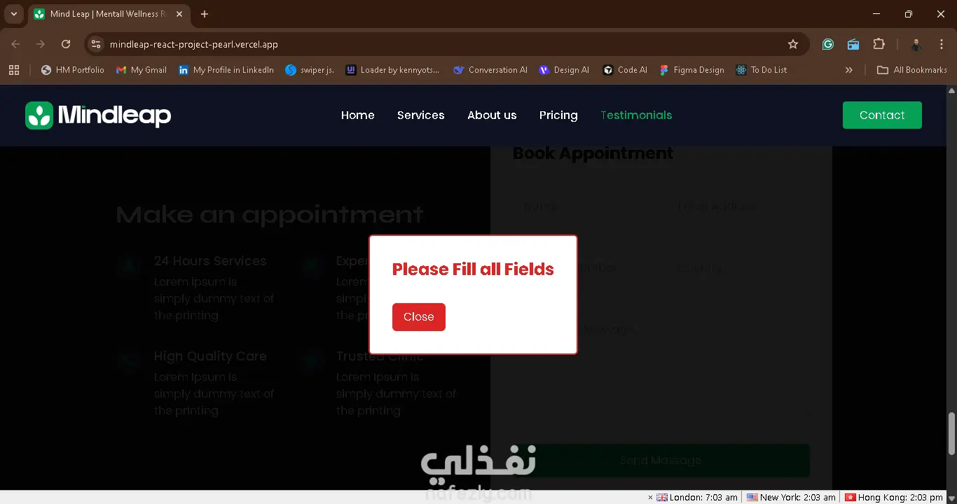 MindLeap – تطبيق React تفاعلي بتصميم حديث