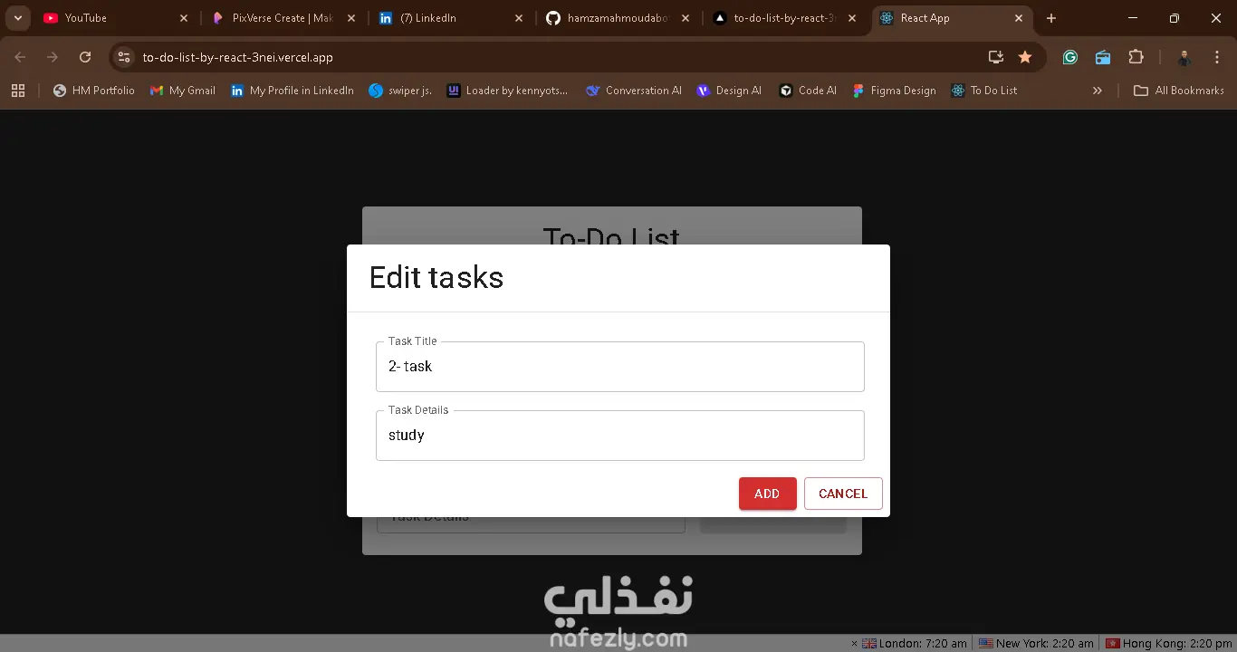 تطبيق To-Do List باستخدام React.js لإدارة المهام