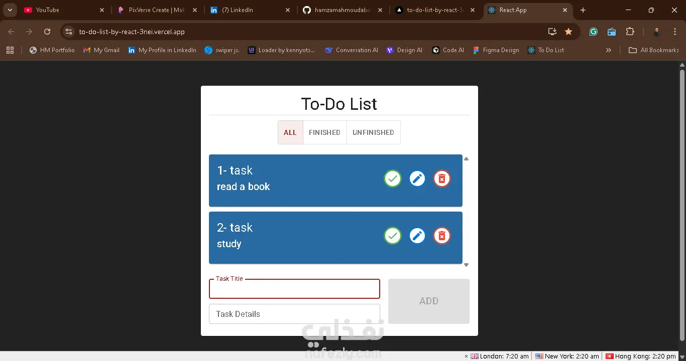 تطبيق To-Do List باستخدام React.js لإدارة المهام