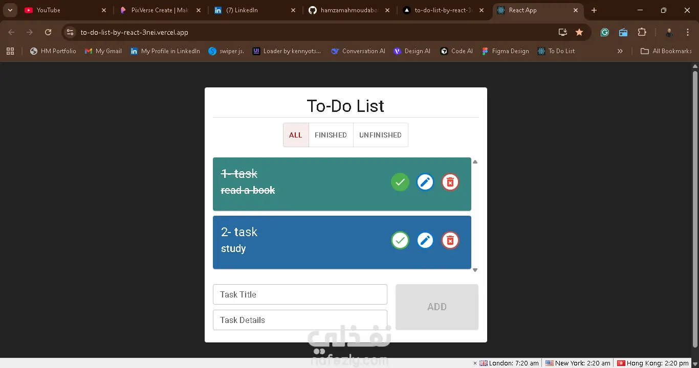 تطبيق To-Do List باستخدام React.js لإدارة المهام