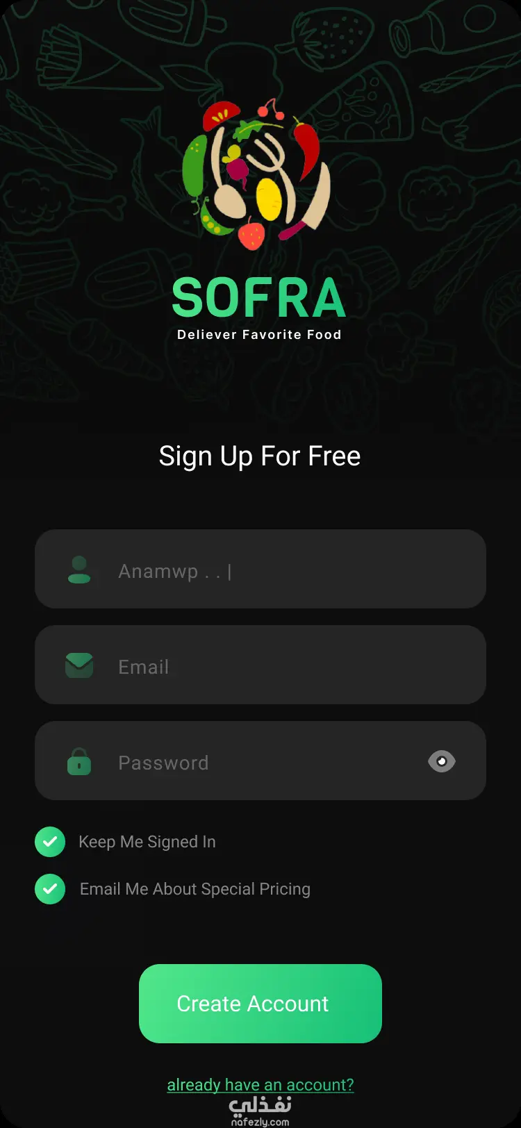 Sofra Mobile App