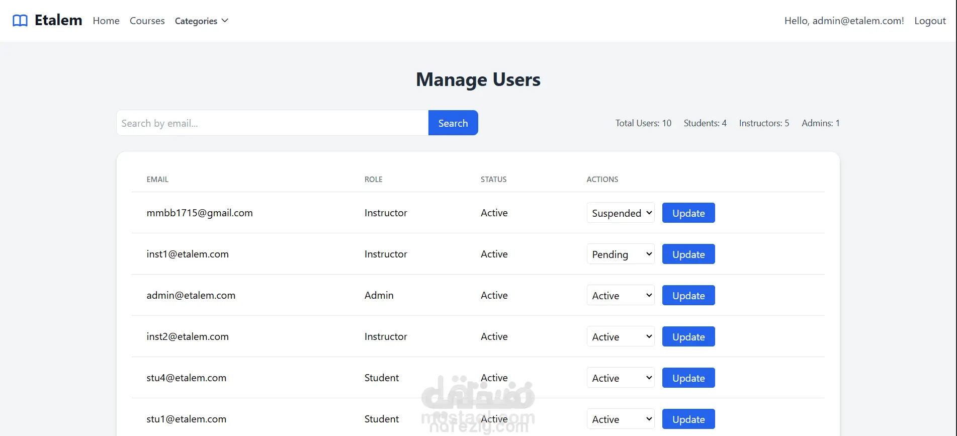Etaalem E-Learning platform