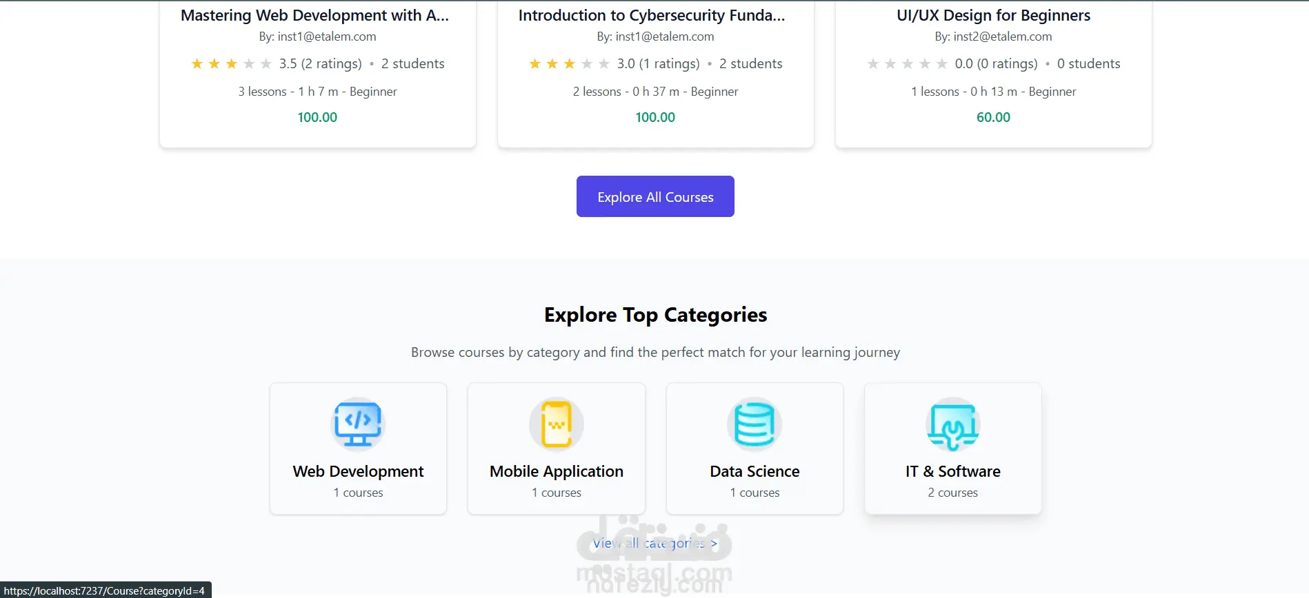 Etaalem E-Learning platform