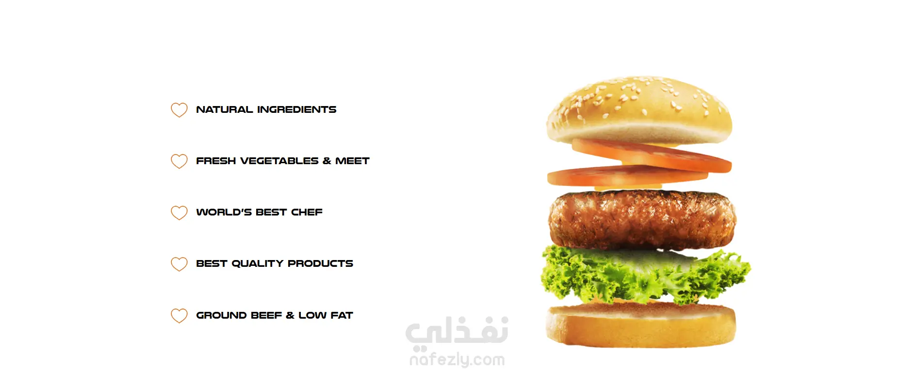 تصميم موقع ويب لمطعم برجر باستخدام HTML وCSS