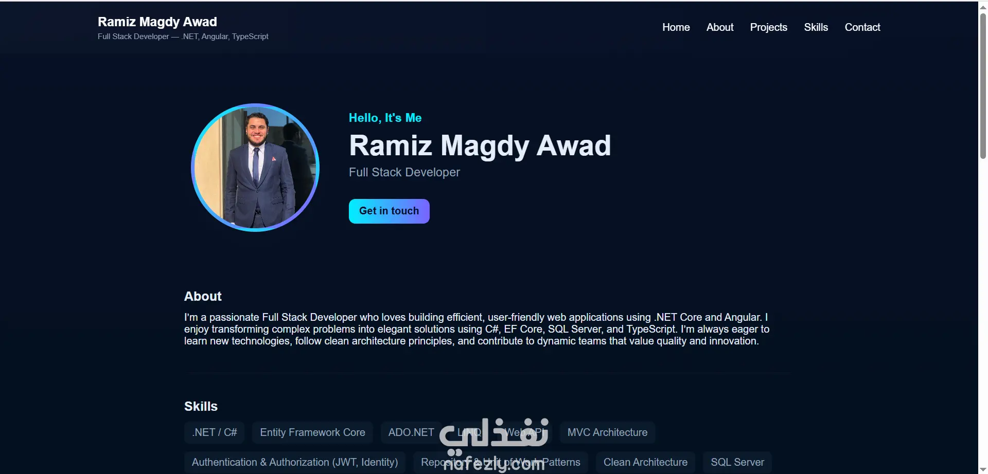 تصميم وتطوير بورتفوليو شخصي احترافي للمبرمجين والمصممين