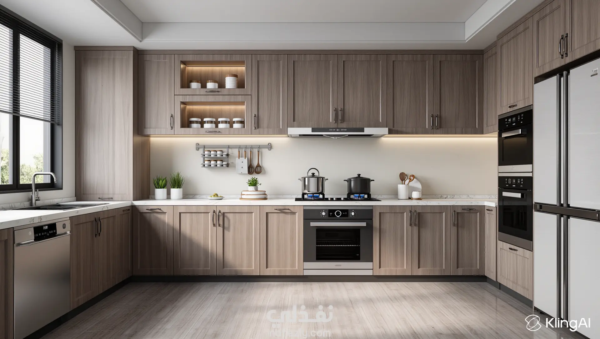 تصميم داخلي واقعي لشقة سكنية بمساحة 120 متر – ستايل كونتمبراري دافئ وأنيق.