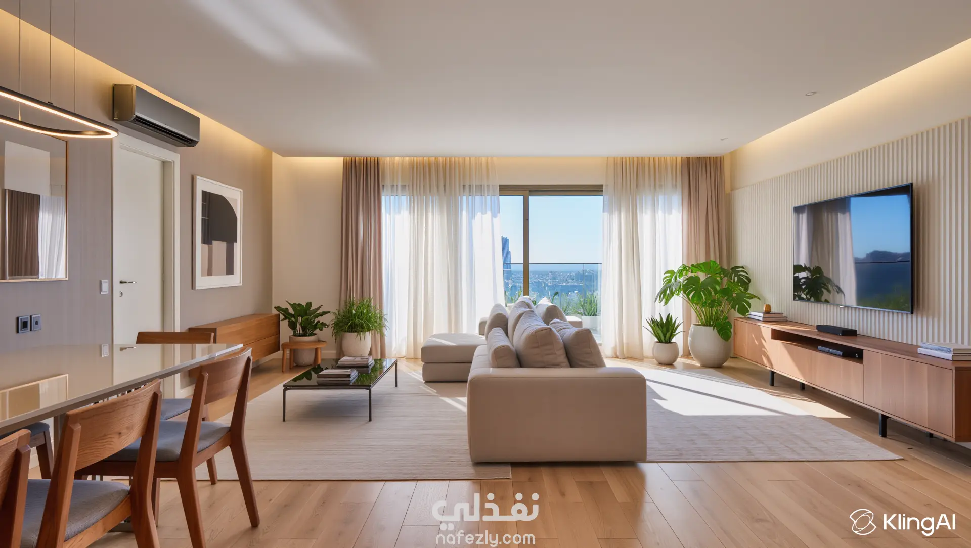 تصميم داخلي واقعي لشقة سكنية بمساحة 120 متر – ستايل كونتمبراري دافئ وأنيق.