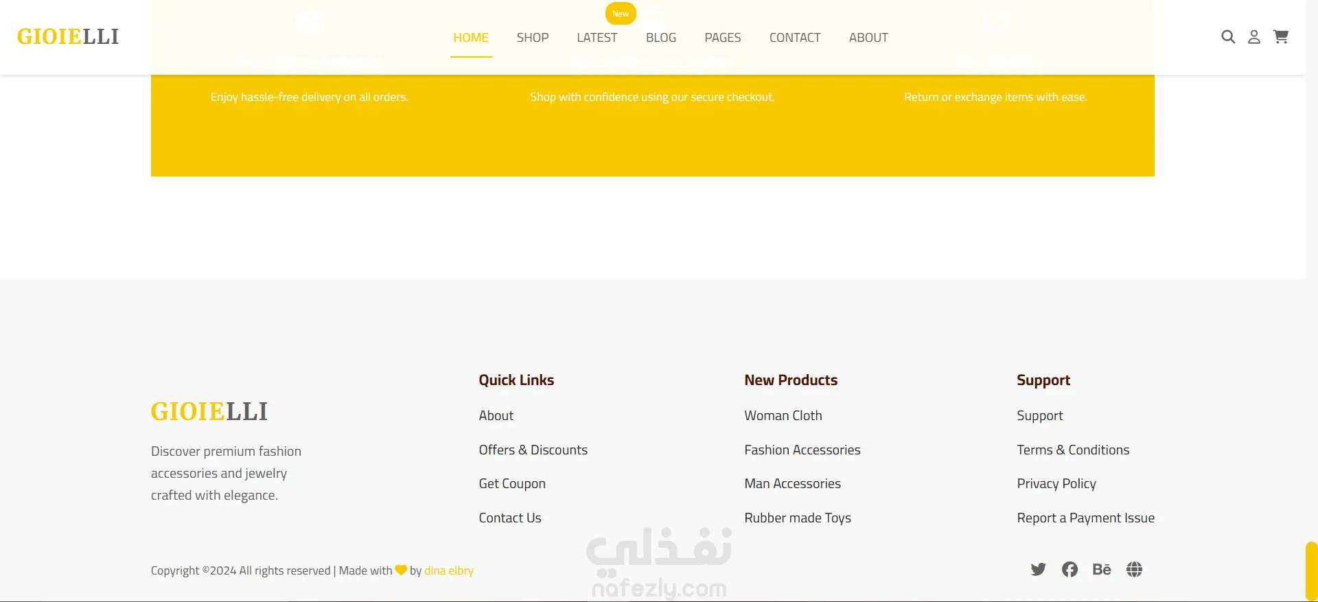 موقع إكسسوارات بتصميم متجاوب باستخدام HTML وCSS