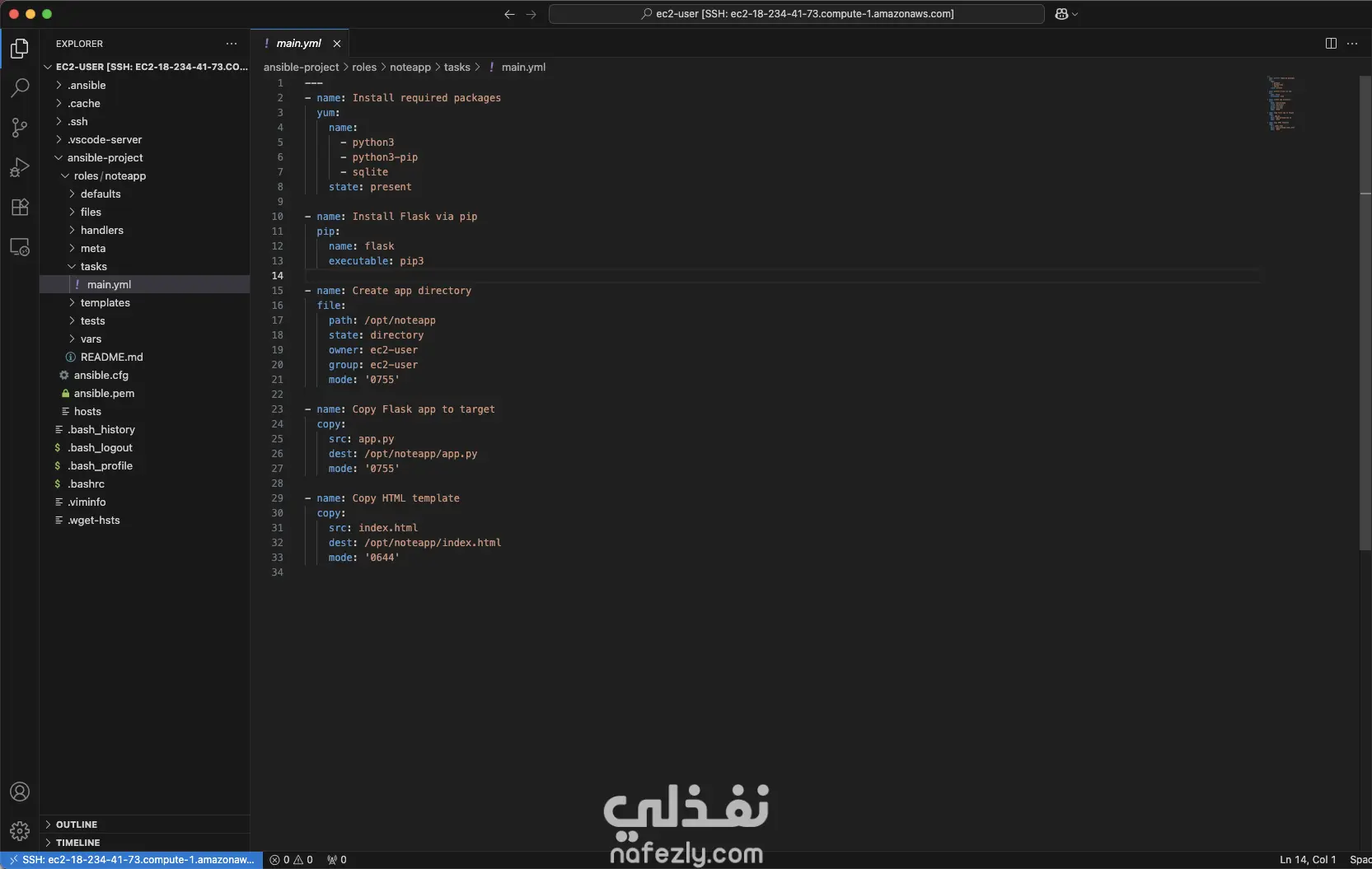 دور Ansible: نشر تطبيق ويب لتدوين الملاحظات