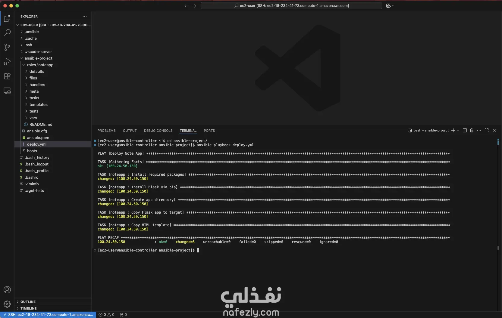 دور Ansible: نشر تطبيق ويب لتدوين الملاحظات