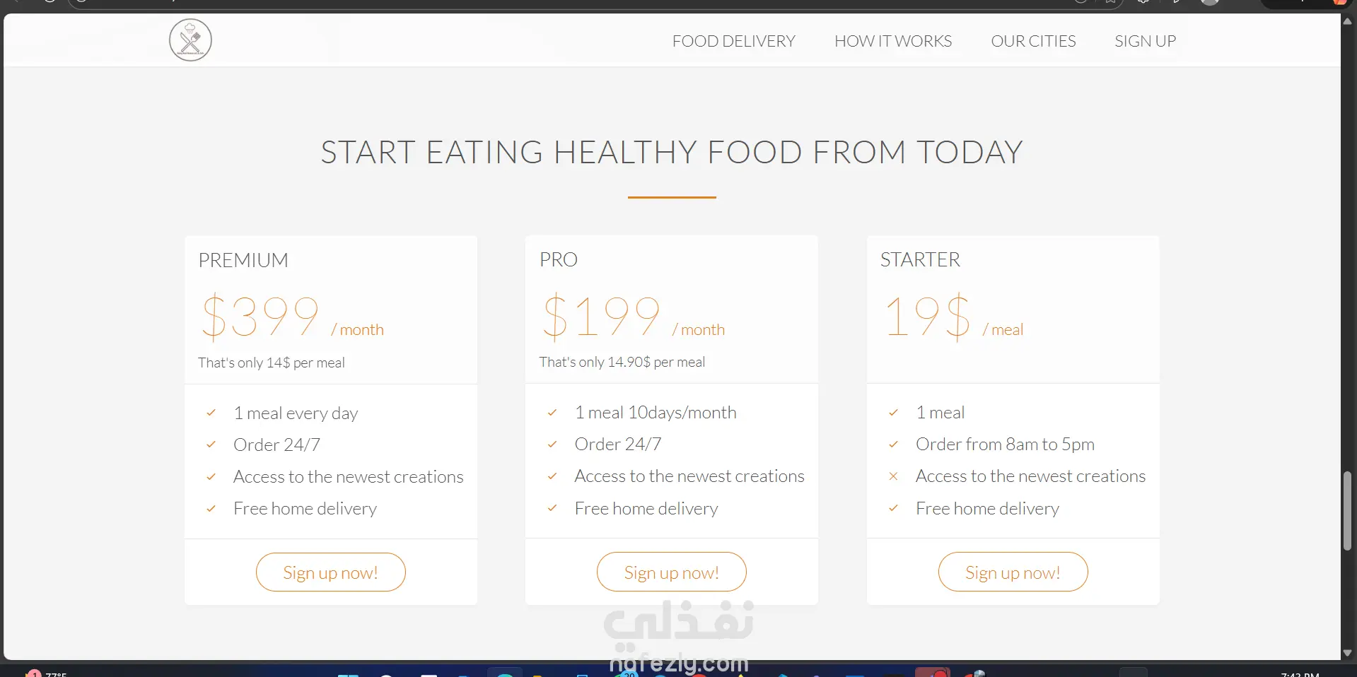 RainyRoof Restaurant Website