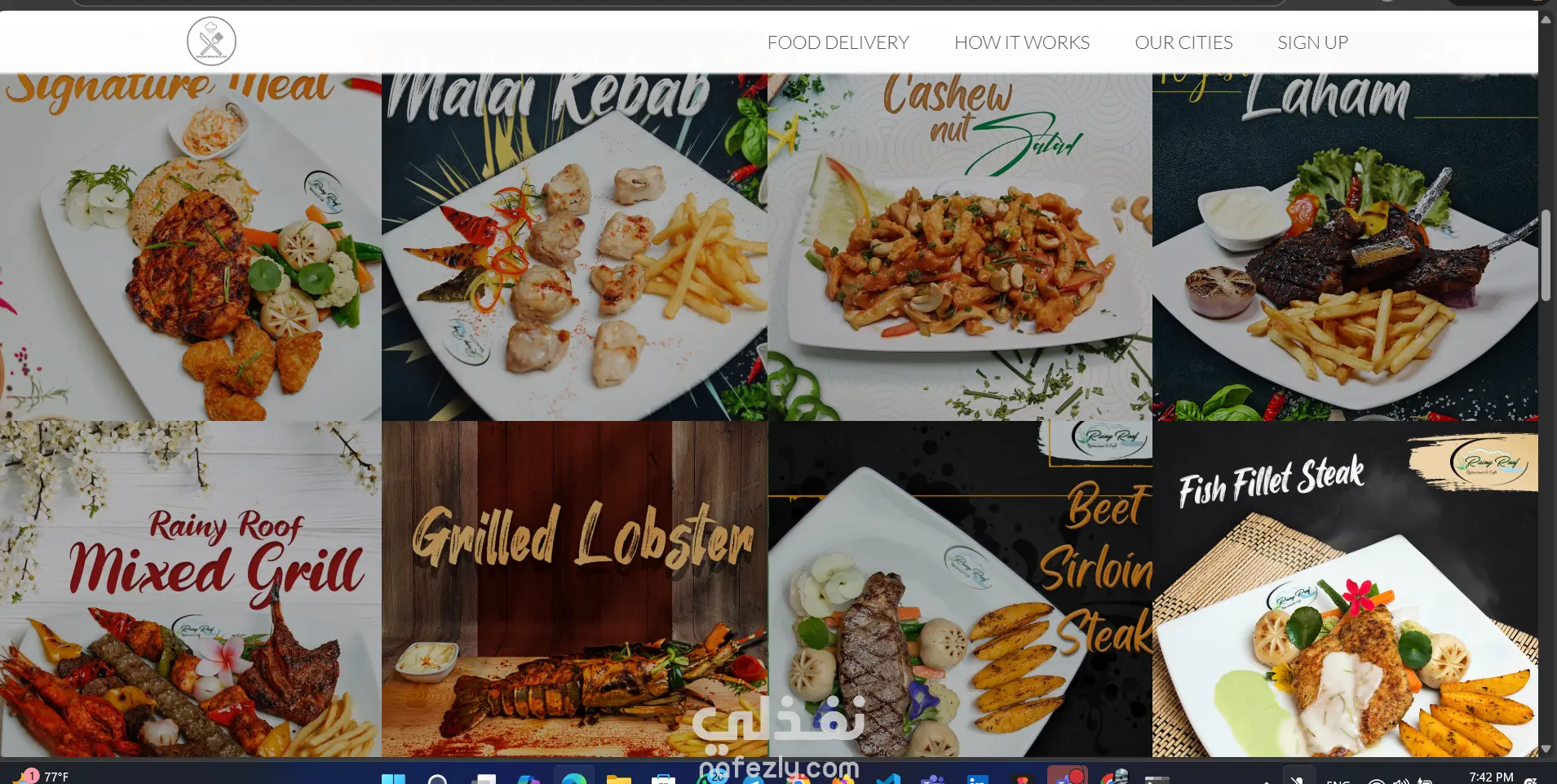 RainyRoof Restaurant Website