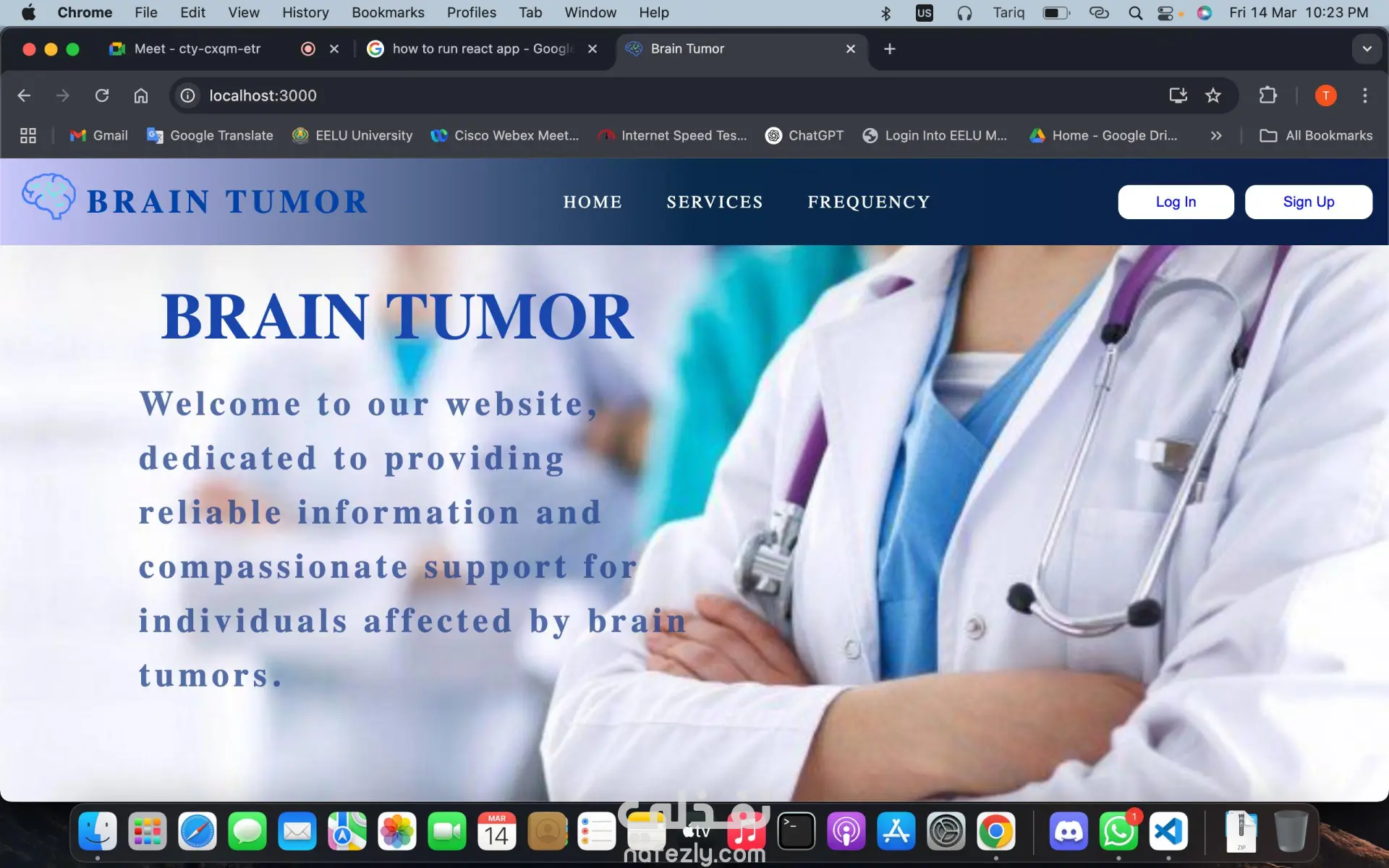 تصميم وبرمجة نظام ويب لتشخيص أورام الدماغ عبر رفع صور MRI Scan
