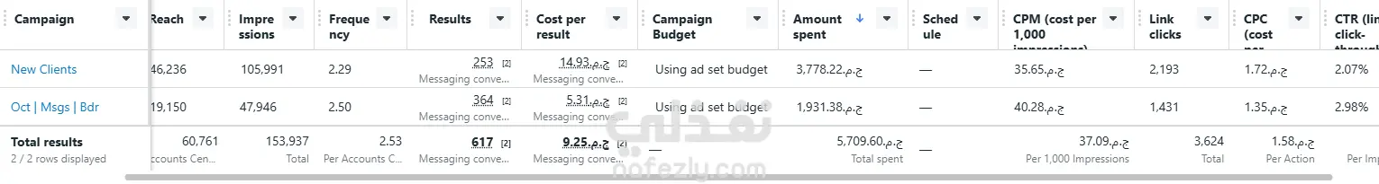تقرير حملات اعلانية