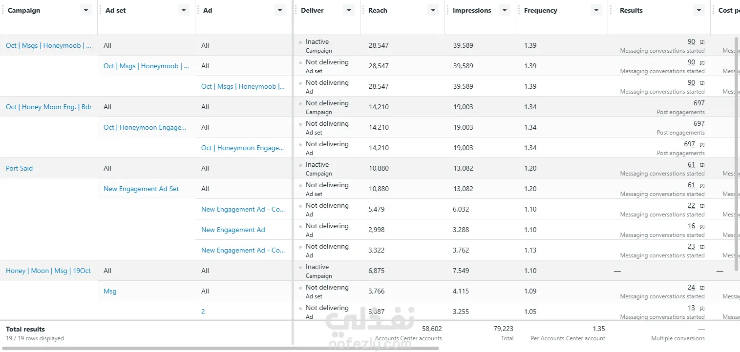 تقرير حملات اعلانية