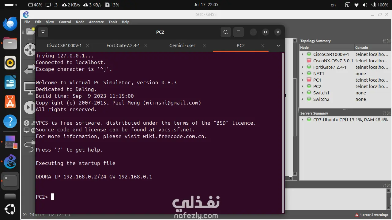 DHCP server on cisco CSR1000v