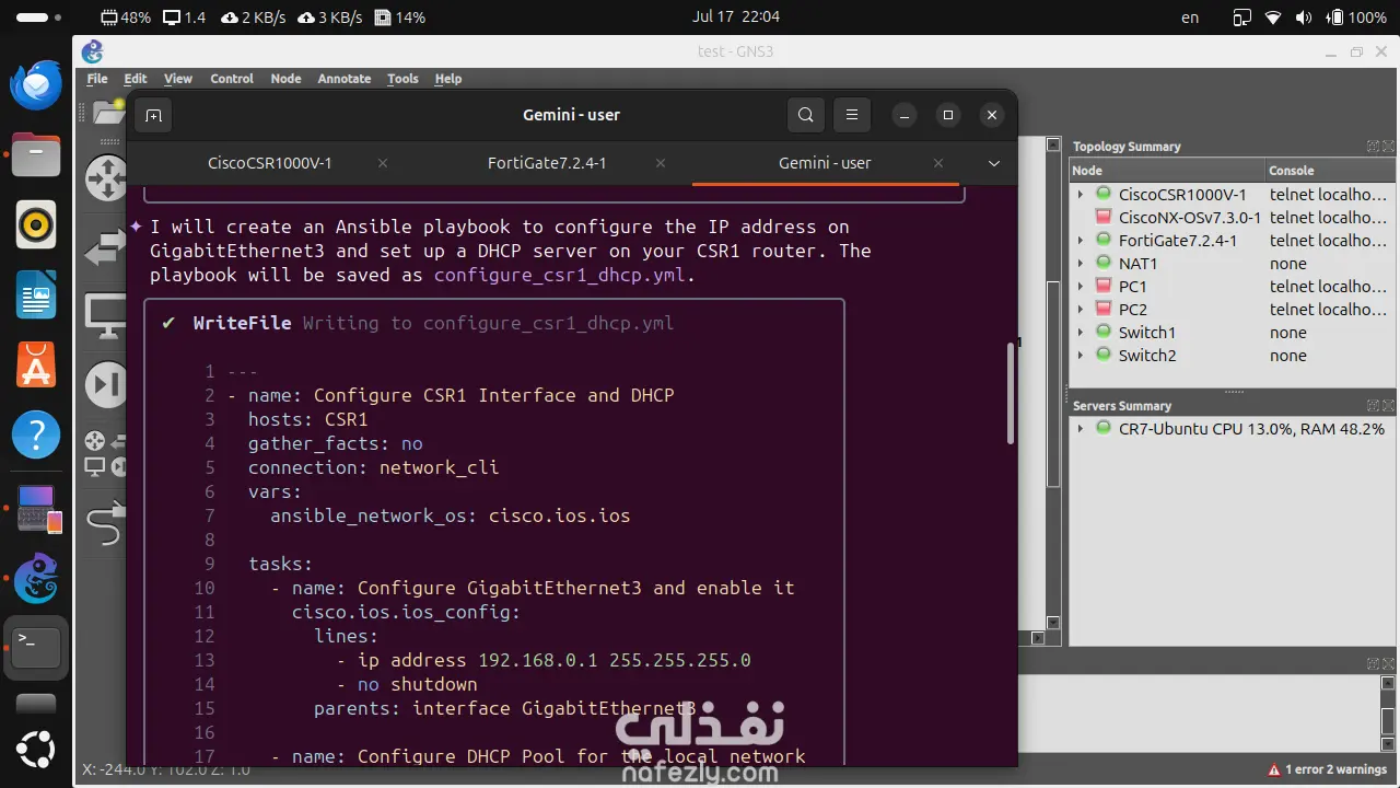 DHCP server on cisco CSR1000v