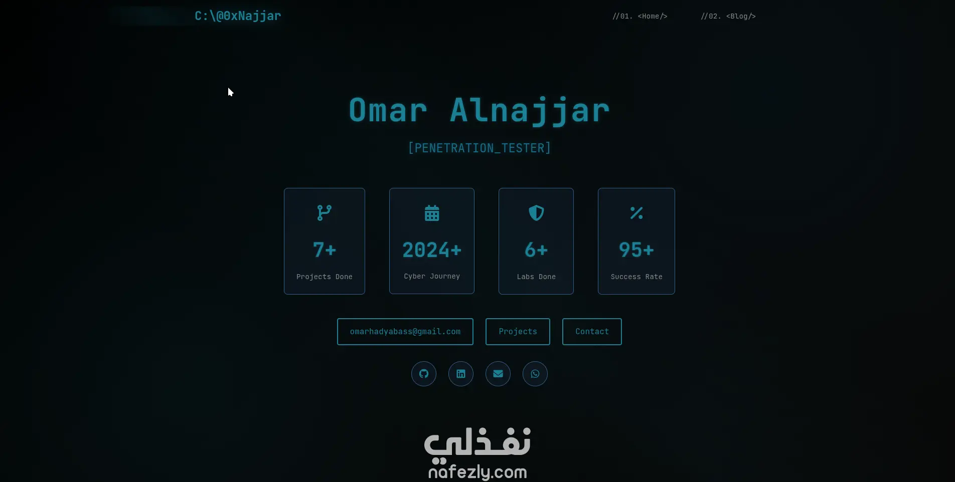 موقعي الشخصي في الأمن السيبراني – Cybersecurity Portfolio Website