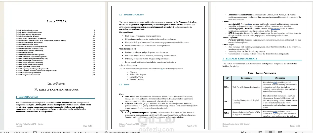 تحليل فكرة مشروعك وكتابة وثيقة المتطلبات (BRD)