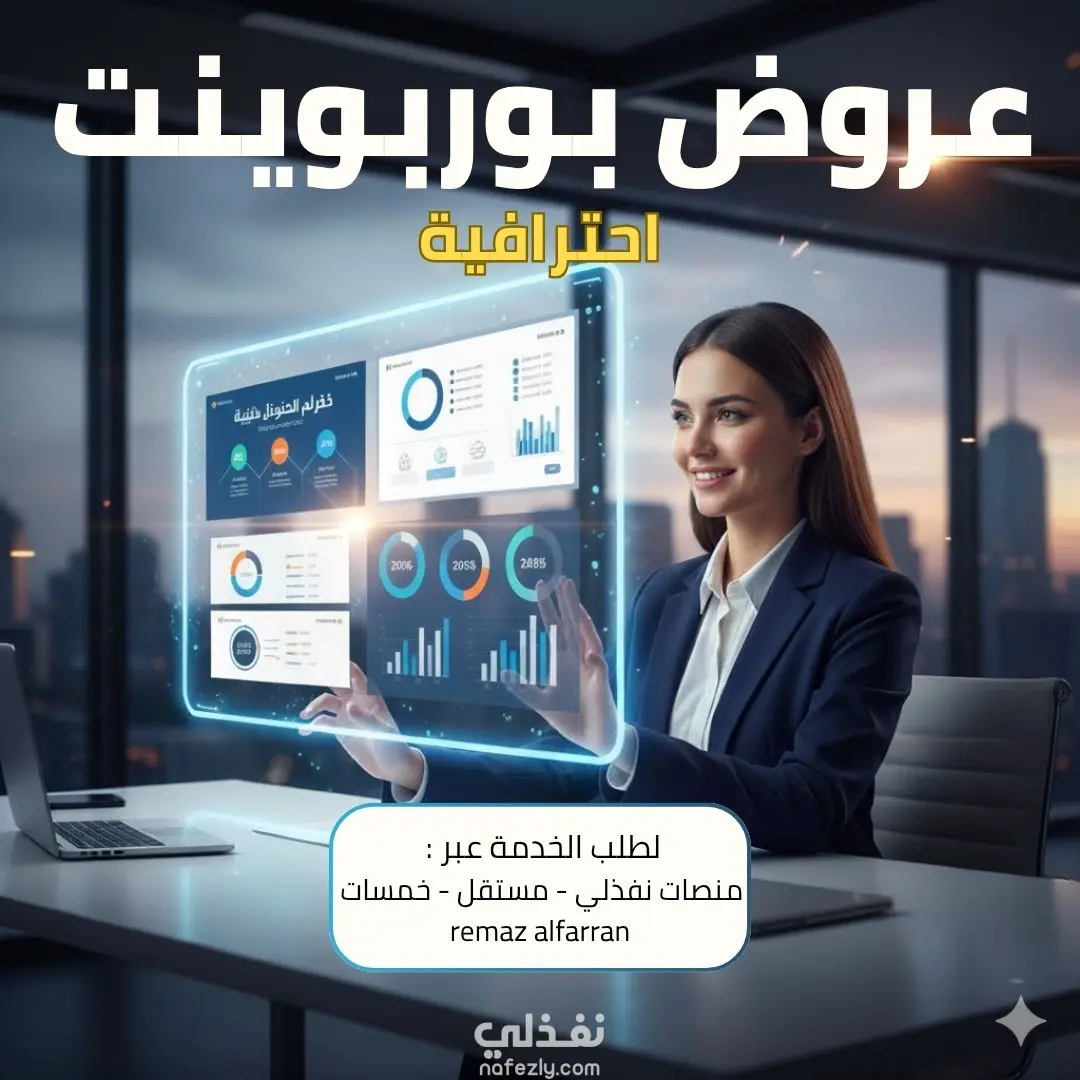 إعداد وتصميم عروض تقديمية power point احترافية وعصرية