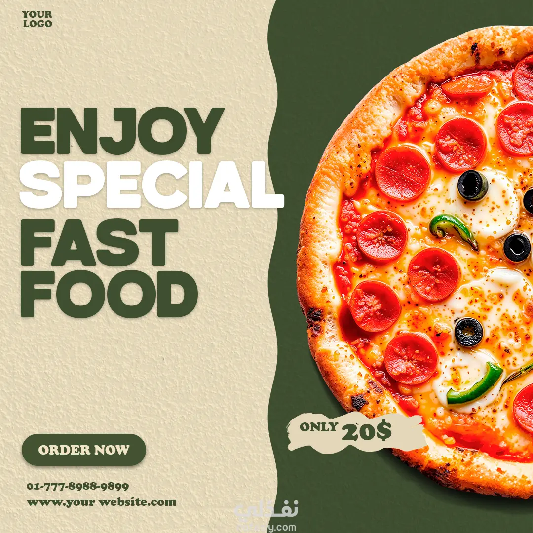 تصميم سوشال ميديا لبراند بيتزا