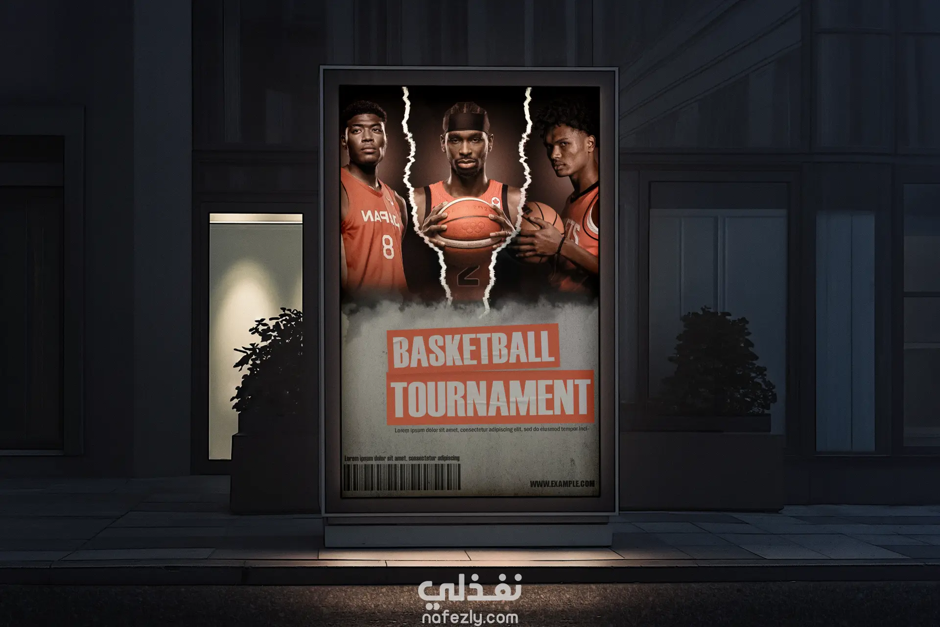 تصميم بوستر لمباراة كرة السلة