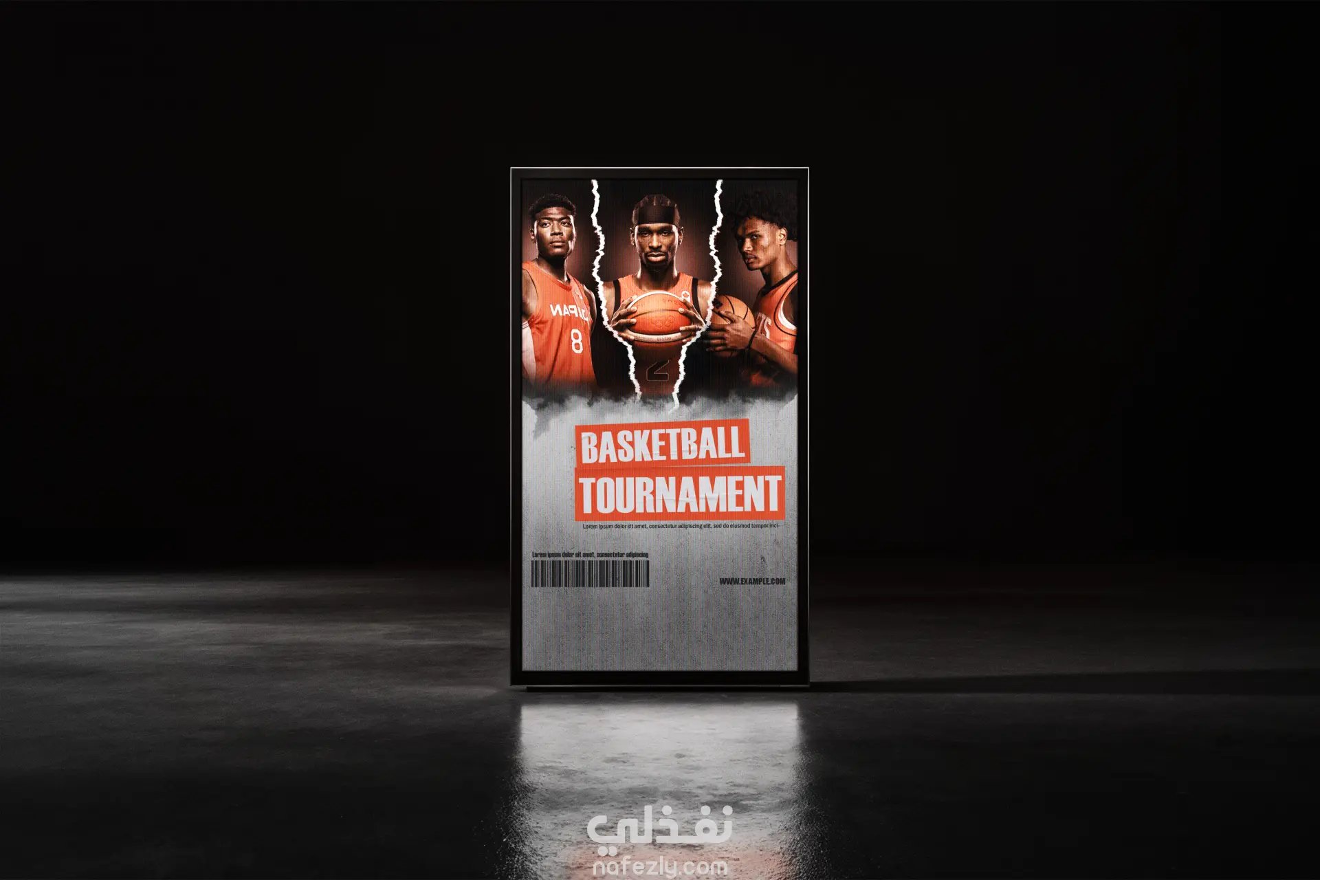 تصميم بوستر لمباراة كرة السلة