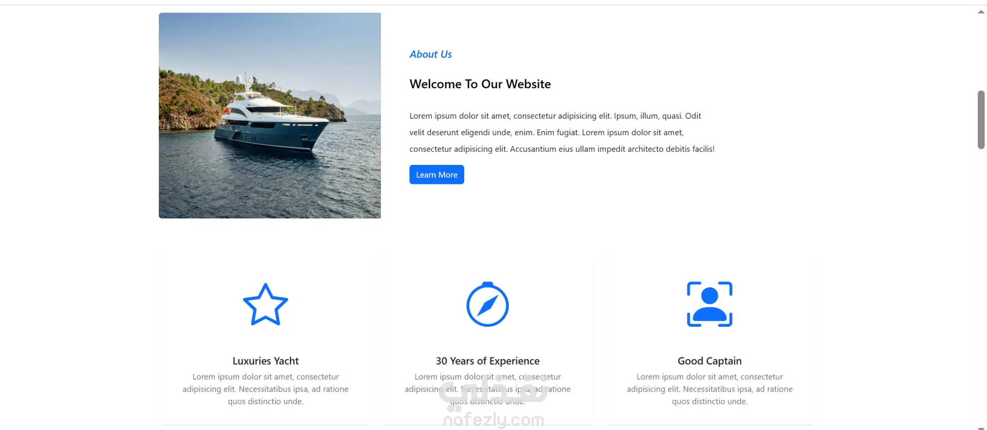 موقع ويب لحجز اليخوت