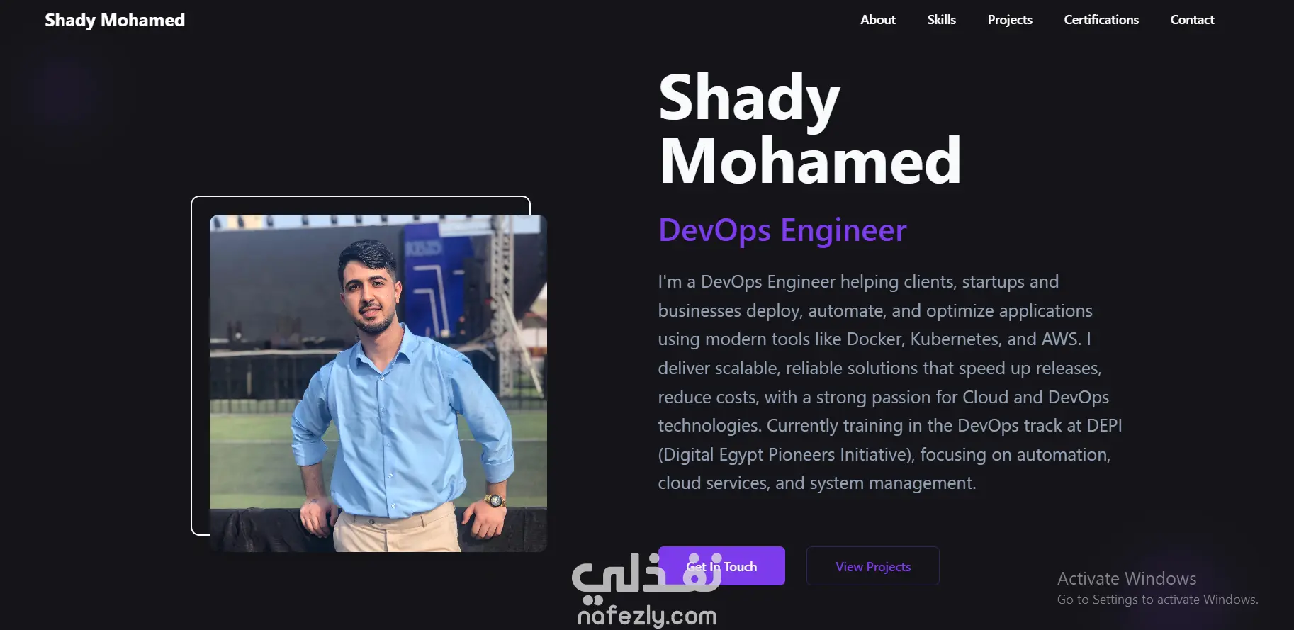 انشاء portfolio website  بشكل احترافى