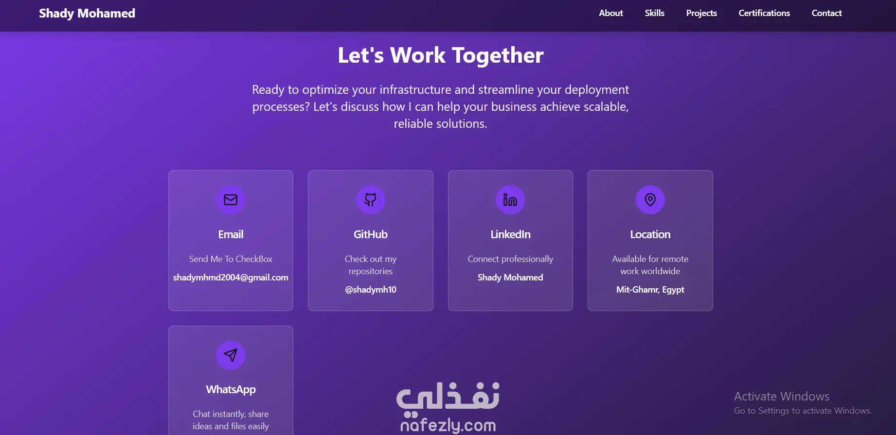 انشاء portfolio website  بشكل احترافى