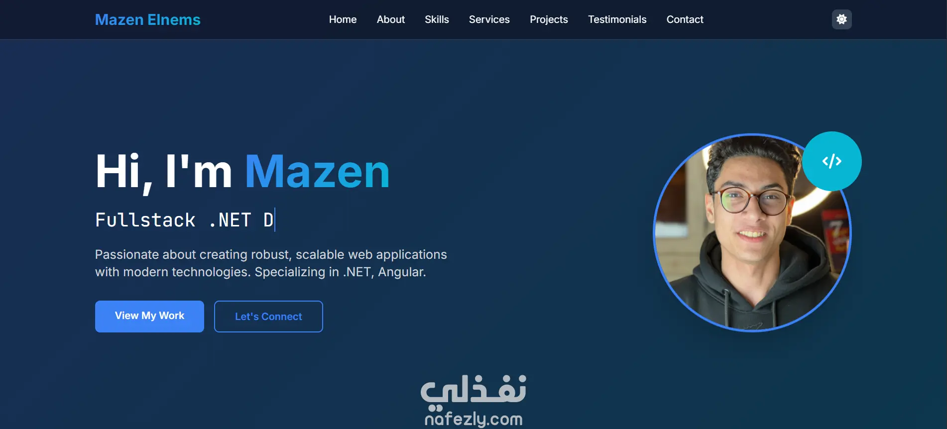 تصميم وتطوير موقع بورتفوليو شخصي