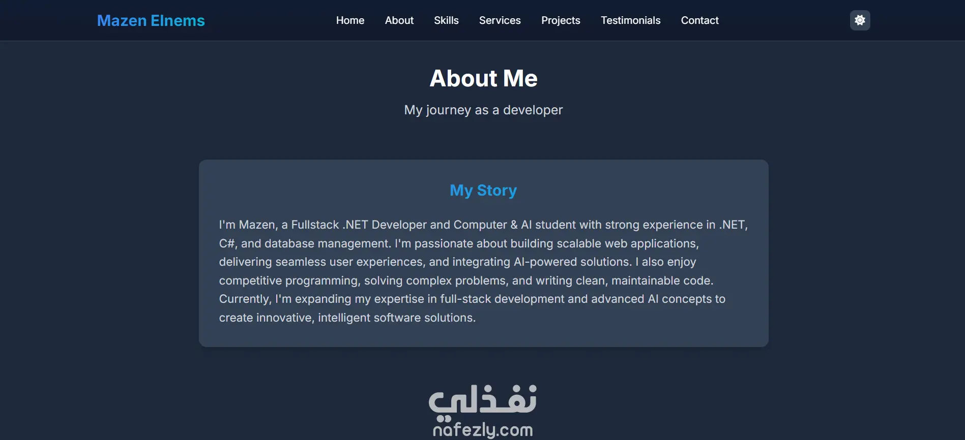 تصميم وتطوير موقع بورتفوليو شخصي