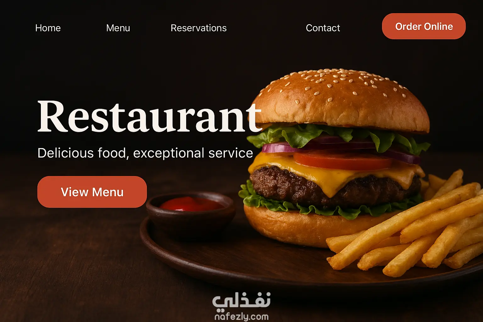 تصميم واجهة مستخدم (UI/UX) احترافية لموقع مطعم جذّاب وسهل الاستخدام