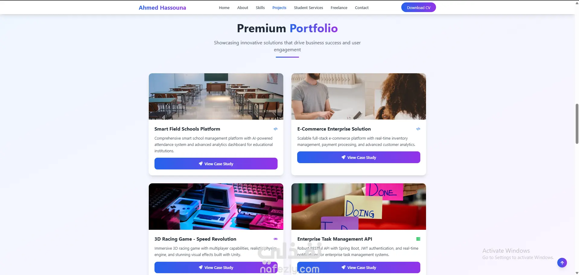 تطوير موقع ويب تفاعلي لبروفايل