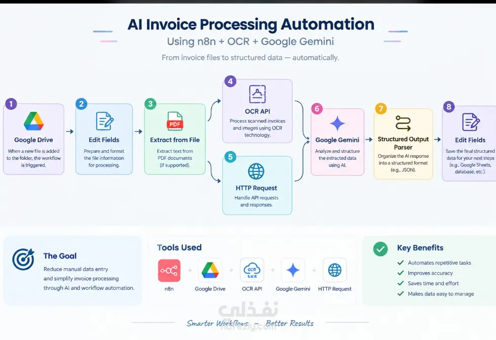 AI-Powered Invoice Processing Automation Using n8n & OCR | نفذلي